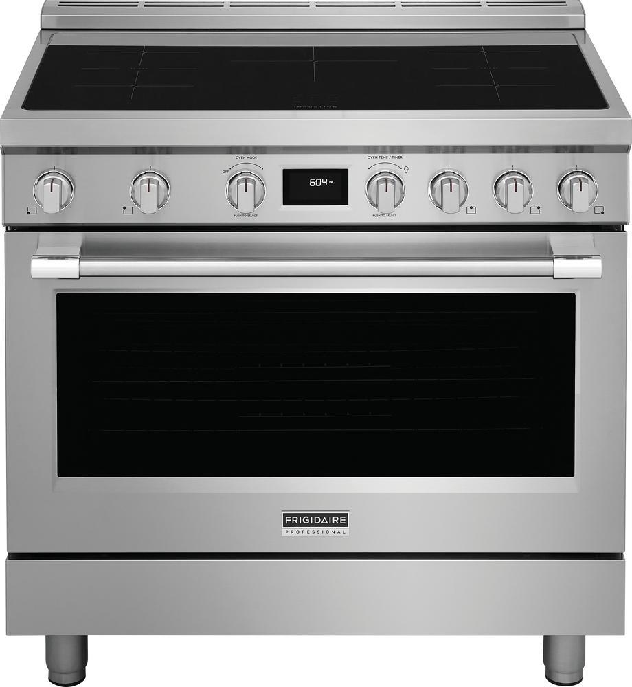 Frigidaire Stainless Steel 35-15/16 x 24-13/16 x 35-3/16 in. 4.4 cu. ft. 5-Burner Electric Induction Freestanding Range 
