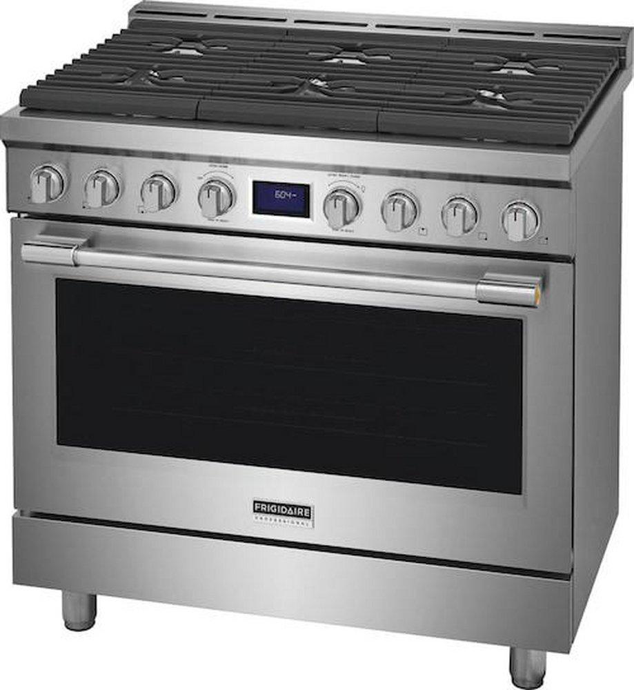 FRONT CONTROL -GAS- 36 6 BURNER-AIR FRY- SELF CLEAN CONVECTION CAST CONTINUOUS GRATES - PROBE 
