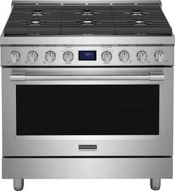 35-15/16 x 25-7/8 x 35-9/16 in. 18000 BTU 4.4 cu. ft. 6-Burner Gas Freestanding Range in Stainless Steel