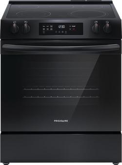 30 in. 5-Burner Electric Freestanding Range with Steam Clean in Black