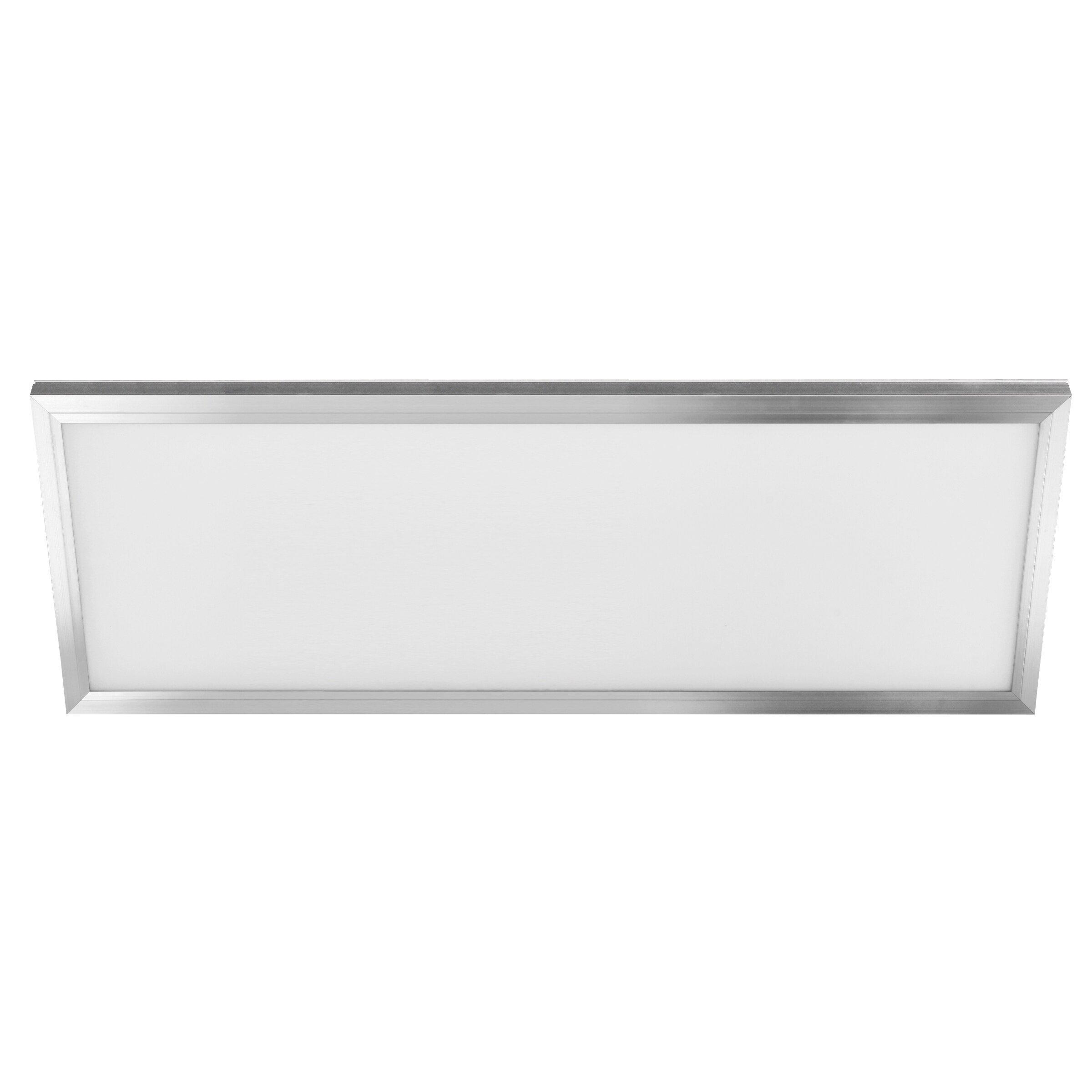 1 ft x 4 ft - 6 Way Edge Lit Integrated LED Color Selectable Flush Flat Panel Ceiling Light in Nickel 
