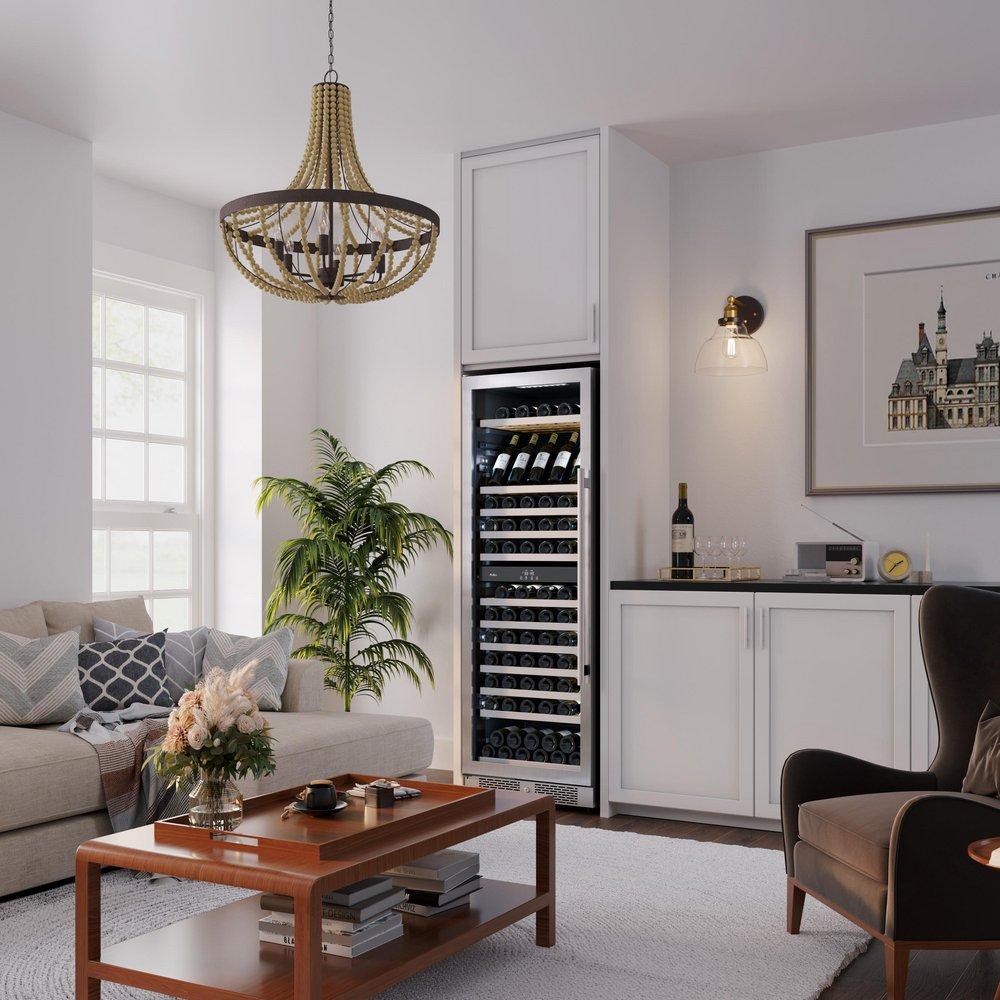 140 Bottle 24 in. Built-In Stainless Steel Wine Refridgerator 