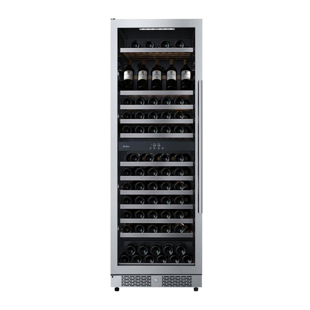 140 Bottle 24 in. Built-In Stainless Steel Wine Refridgerator 
