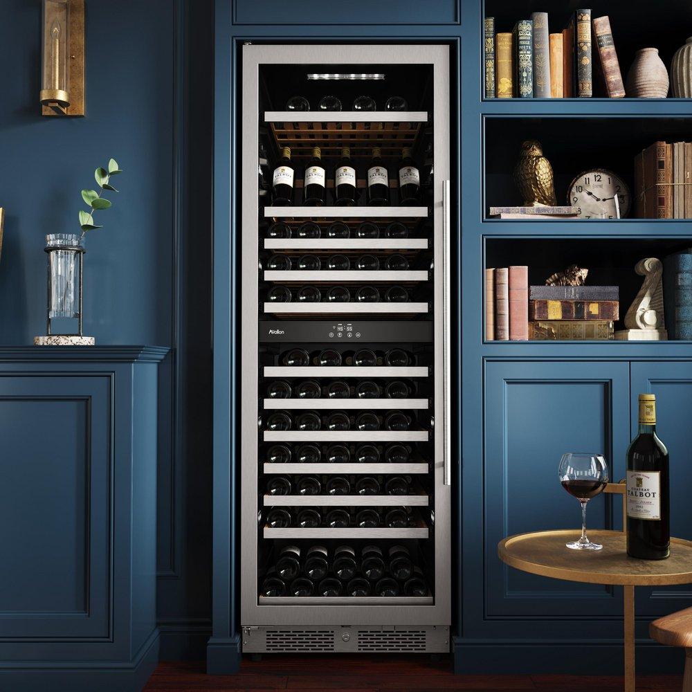 140 Bottle 24 in. Built-In Stainless Steel Wine Refridgerator 