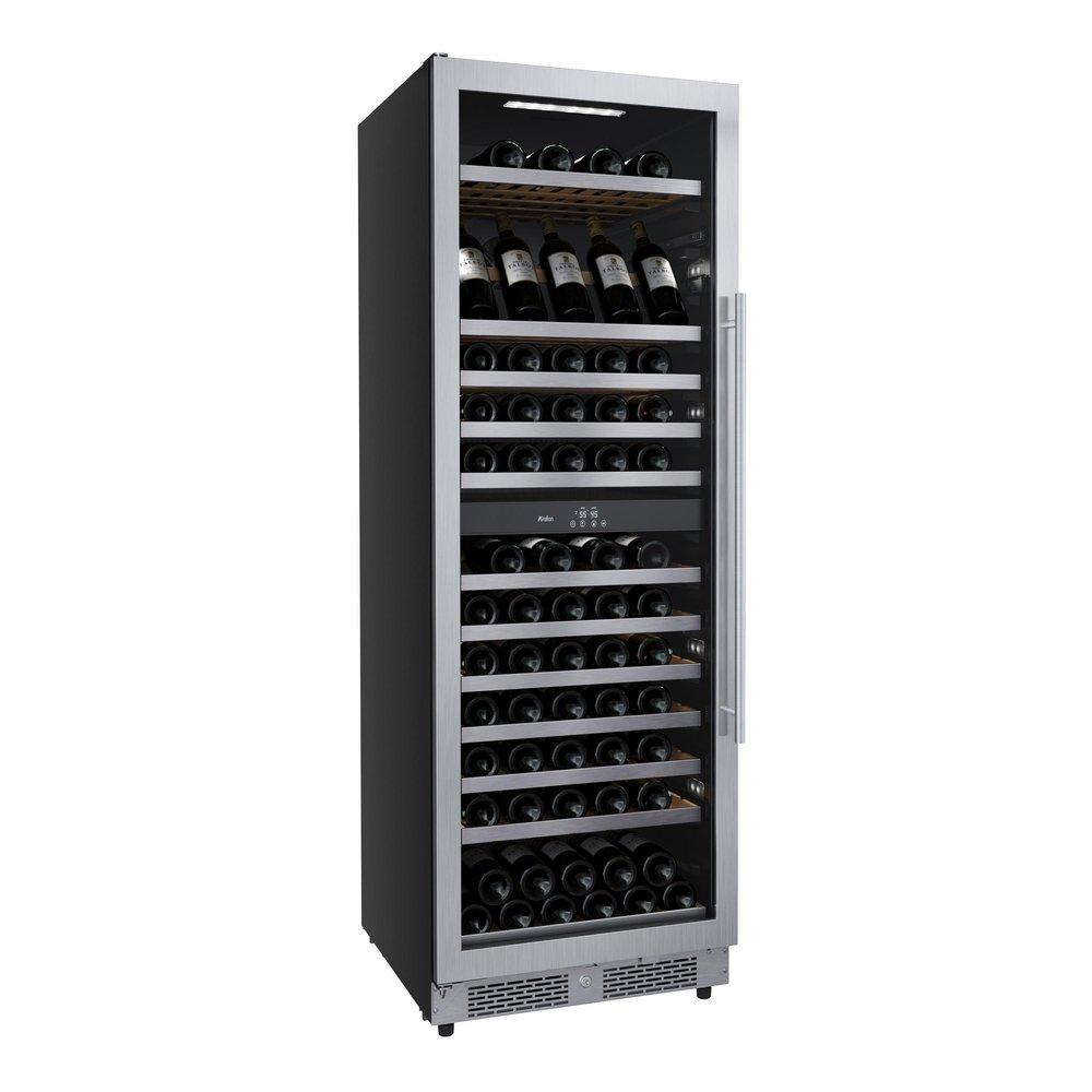 140 Bottle 24 in. Built-In Stainless Steel Wine Refridgerator 