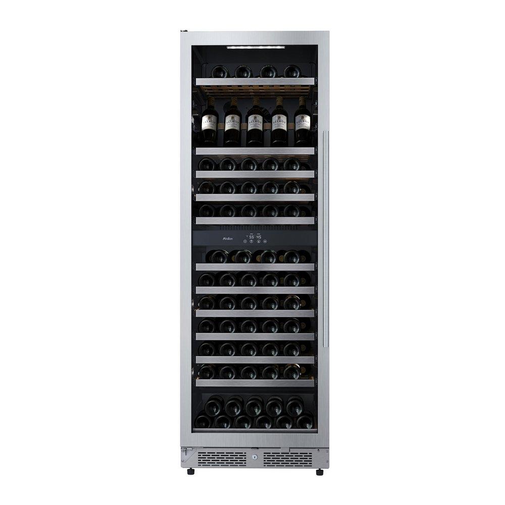 140 Bottle 24 in. Built-In Stainless Steel Wine Refridgerator 