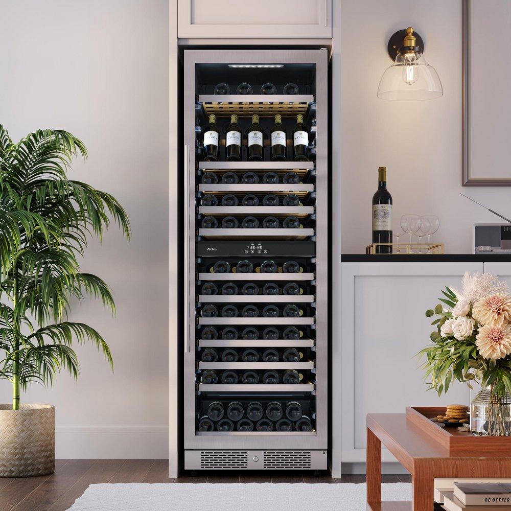 ENERGY STAR 140 BOTTLE 24 BUILT-IN STAINLESS STEEL WINE REFRIGERATOR 