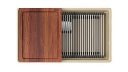 32 in. Undermount Composite Single Bowl Kitchen Sink in Stone Grey