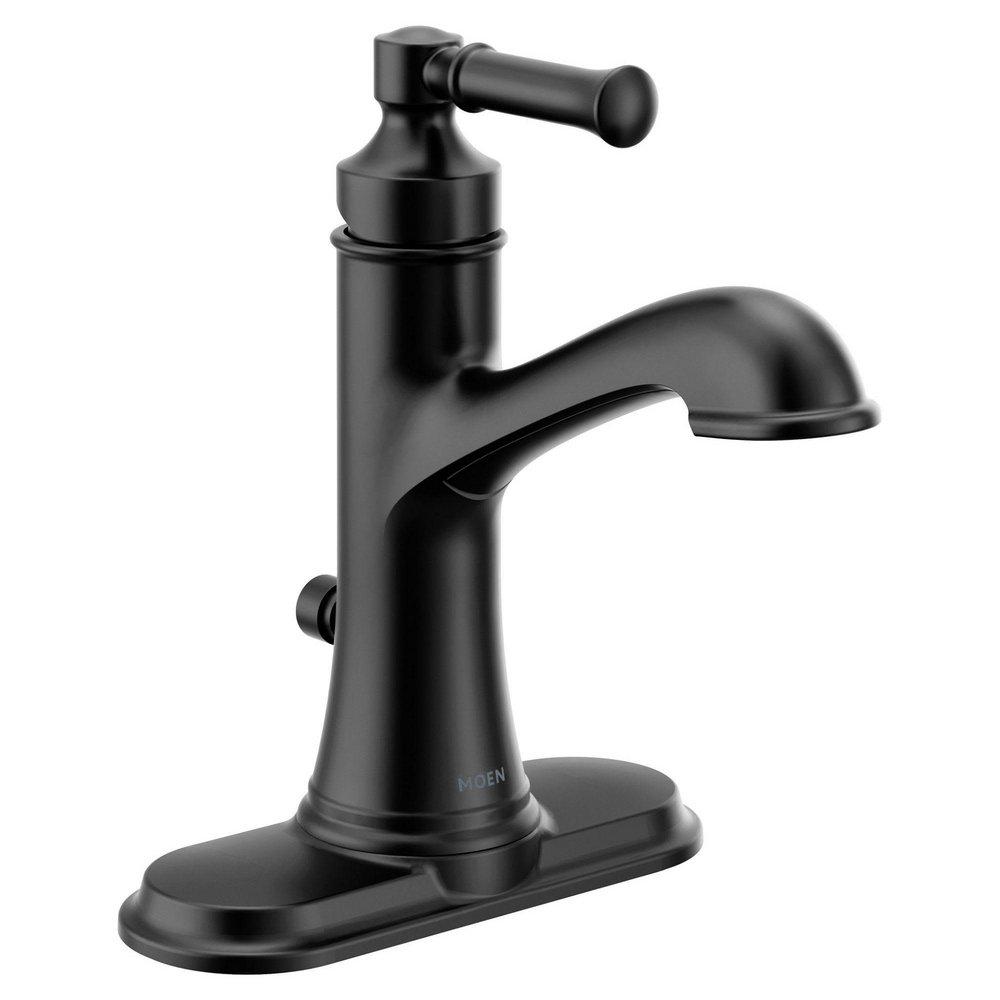 Moen Matte Black Single Handle Bathroom Sink Faucet 
