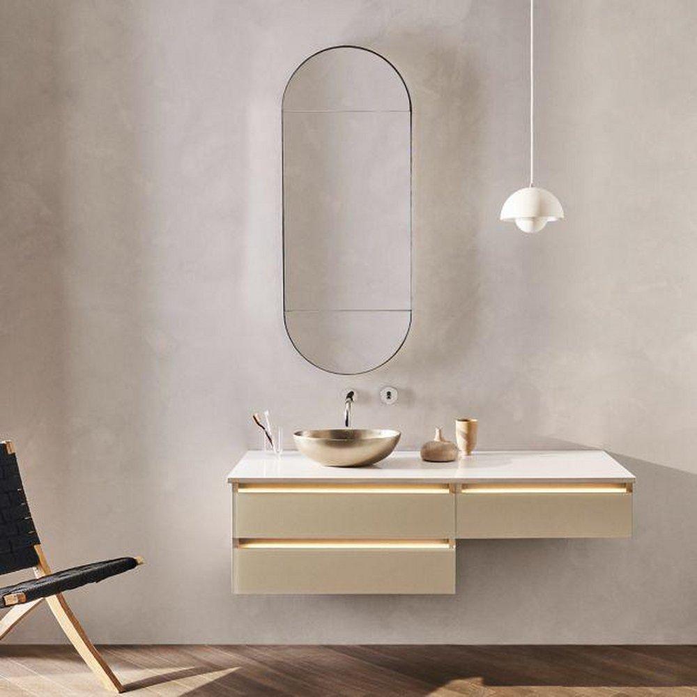 Robern Matte Black 19-1/2 x 49-1/2 in. Recessed Mount Medicine Cabinet 