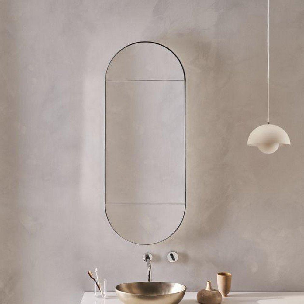 Robern Matte Black 19-1/2 x 49-1/2 in. Recessed Mount Medicine Cabinet 