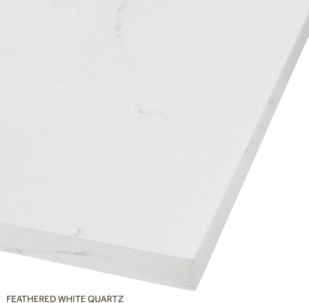 72 VANITY WITH RECTANGULAR UNDERMOUNT SINKS UNFINISHED FEATHERED WHITE WIDESPREAD 