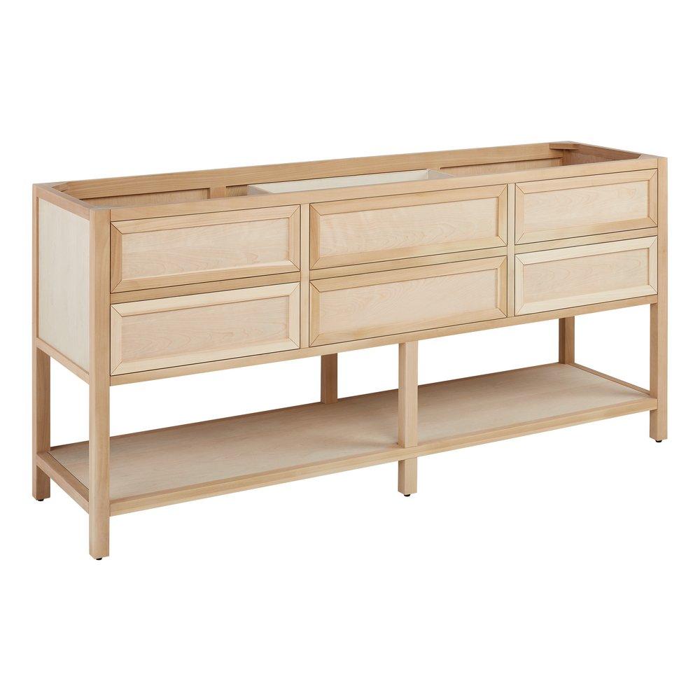 72 VANITY WITH RECTANGULAR UNDERMOUNT SINKS UNFINISHED FEATHERED WHITE WIDESPREAD 