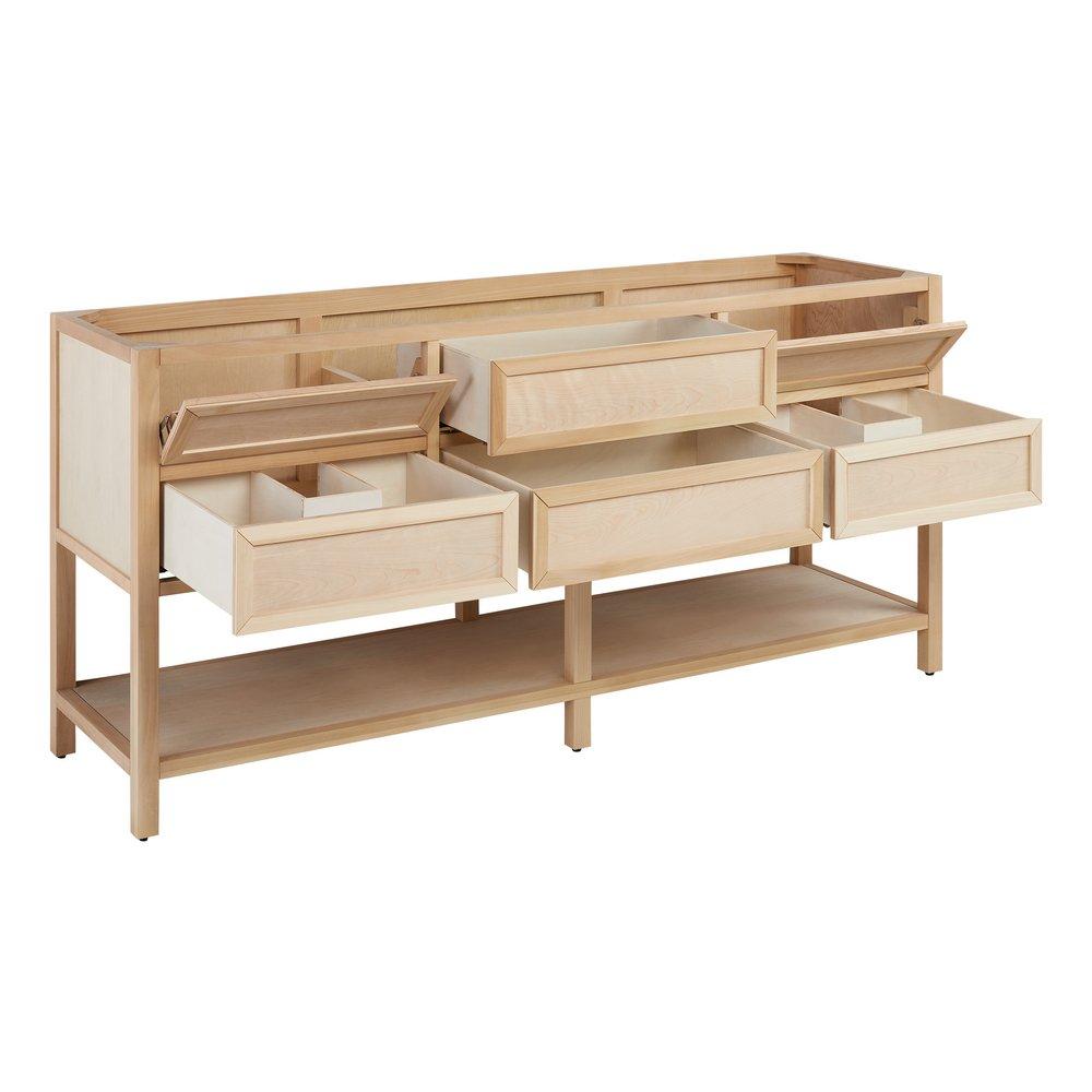 72 VANITY WITH RECTANGULAR UNDERMOUNT SINKS UNFINISHED FEATHERED WHITE WIDESPREAD 