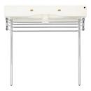 34 in. Console Bathroom Sink with Brass Stand 