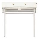 34 in. Console Bathroom Sink with Brass Stand in Polished Nickel 