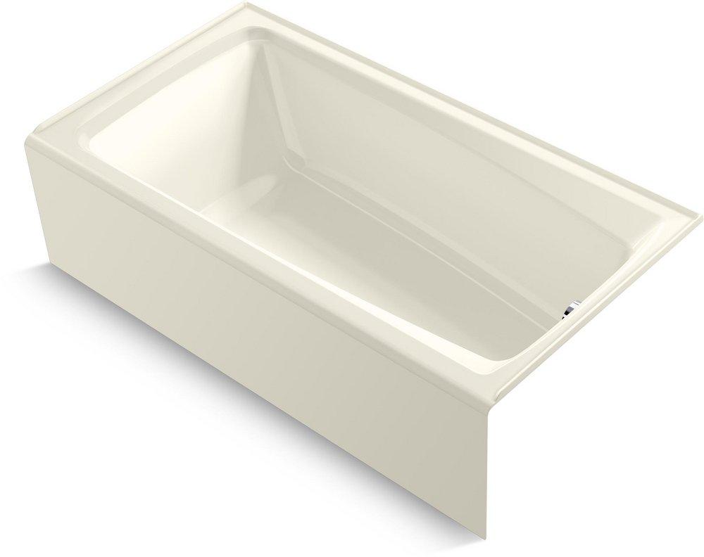 KOHLER Biscuit 60 x 32 in. Soaker Alcove Bathtub Right Drain 
