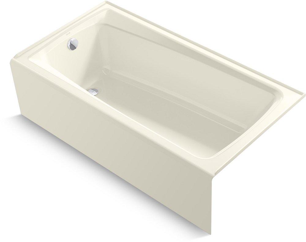 KOHLER Biscuit 60 x 32 in. Soaker Alcove Bathtub Left Drain 