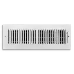 14 x 4 in. 2-Way Stamped Steel Sidewall & Ceiling Register in White