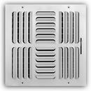 12 x 12 in. Residential Ceiling & Sidewall Register in White 4-way Steel 