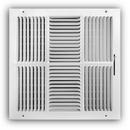 14 x 14 in. Residential Ceiling & Sidewall Register in White 4-way Steel 