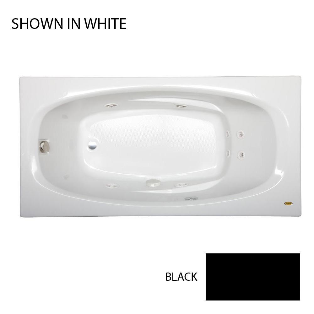 JACUZZI&reg; Black 72 x 36 in. Whirlpool Drop-In Bathtub with End Drain 