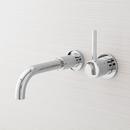 Single Handle Wall Mount Bathroom Sink Faucet in Polished Nickel 