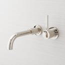 Single Handle Wall Mount Bathroom Sink Faucet in Polished Nickel 