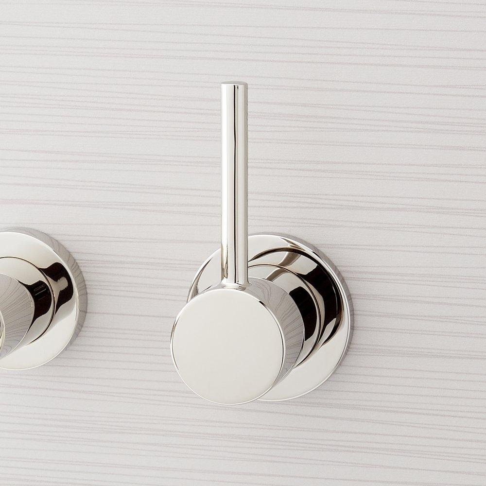 Single Handle Wall Mount Bathroom Sink Faucet in Polished Nickel 