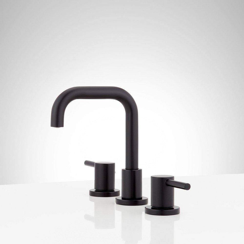 Two Handle Widespread Bathroom Sink Faucet in Matte Black 