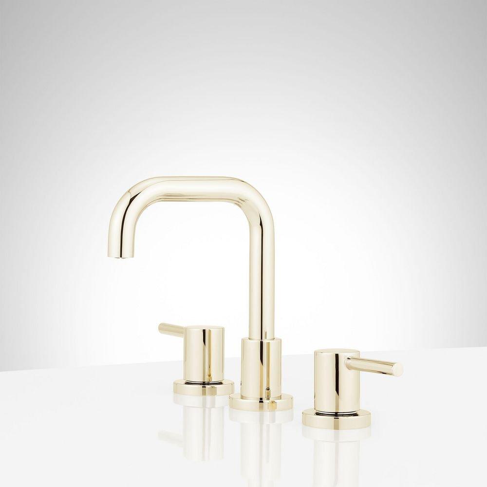 Signature Hardware Matte Black Two Handle Widespread Bathroom Sink Faucet 