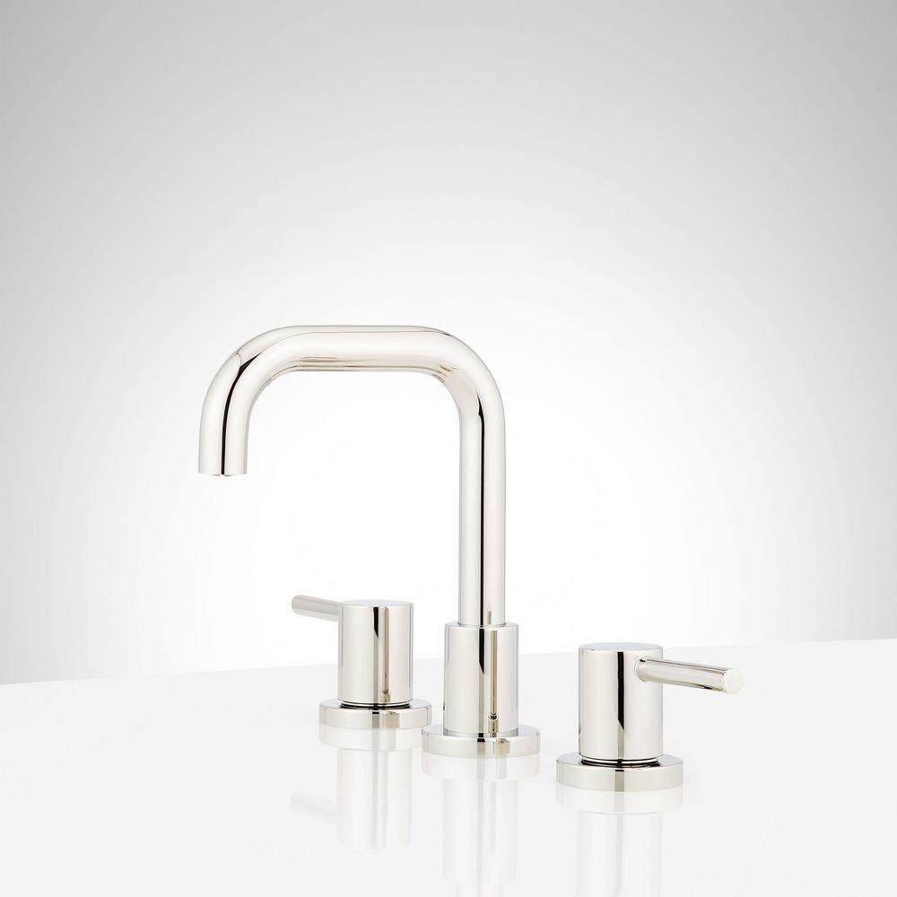 Signature Hardware Matte Black Two Handle Widespread Bathroom Sink Faucet 