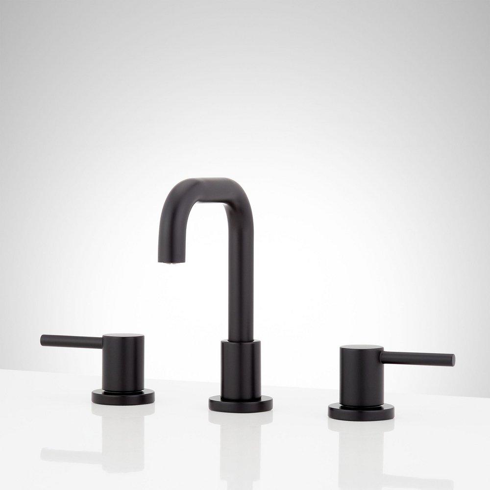 Two Handle Widespread Bathroom Sink Faucet in Matte Black 