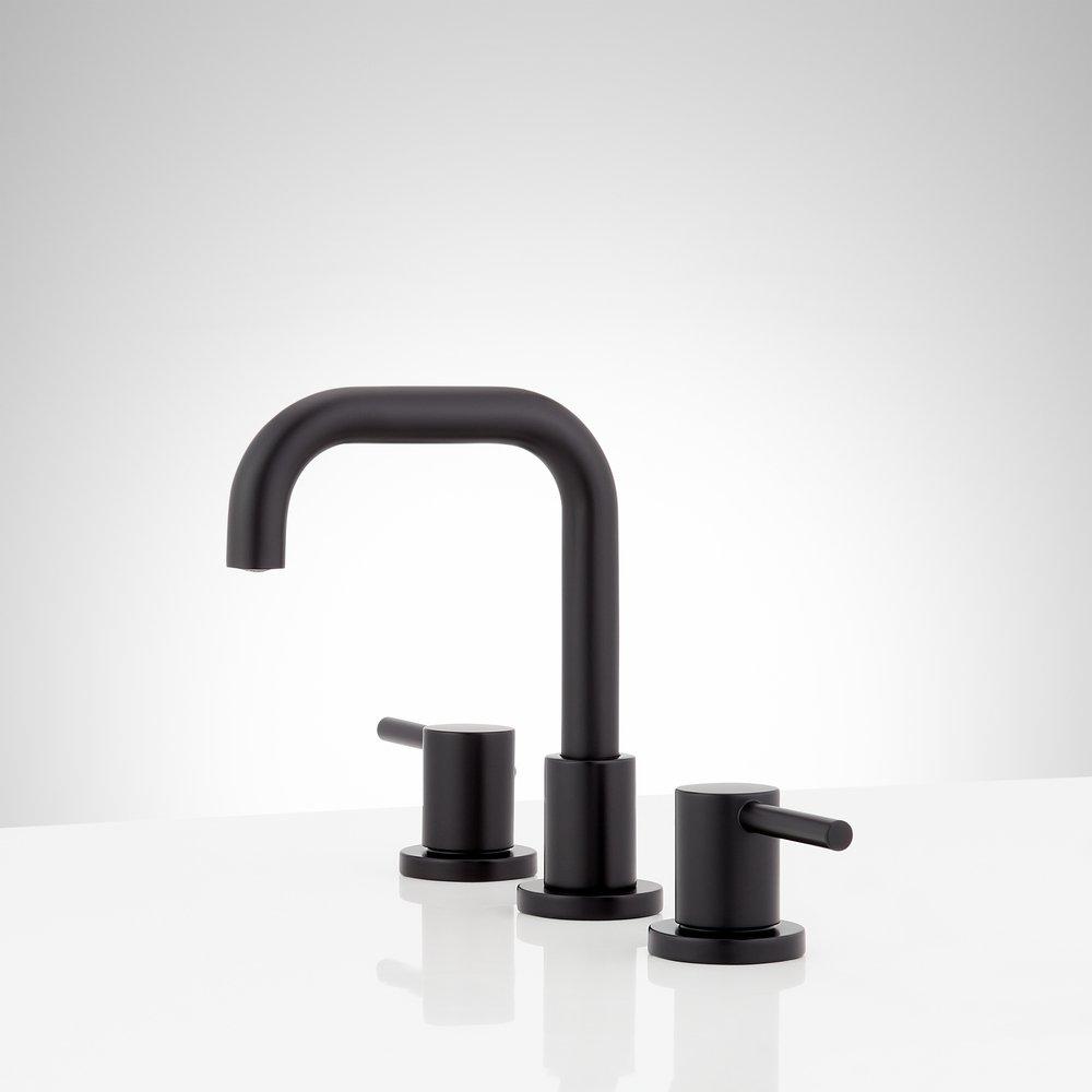 Two Handle Widespread Bathroom Sink Faucet in Matte Black 