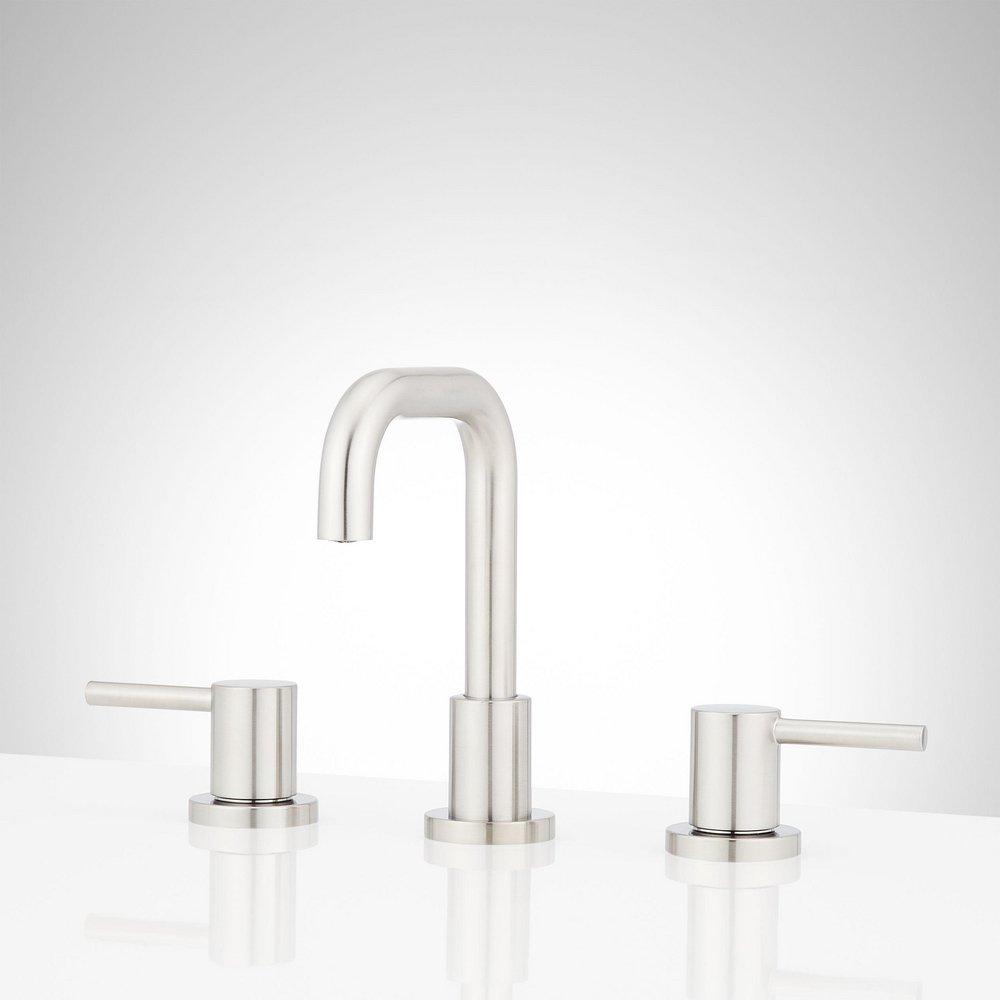 Two Handle Widespread Bathroom Sink Faucet in Brushed Nickel 