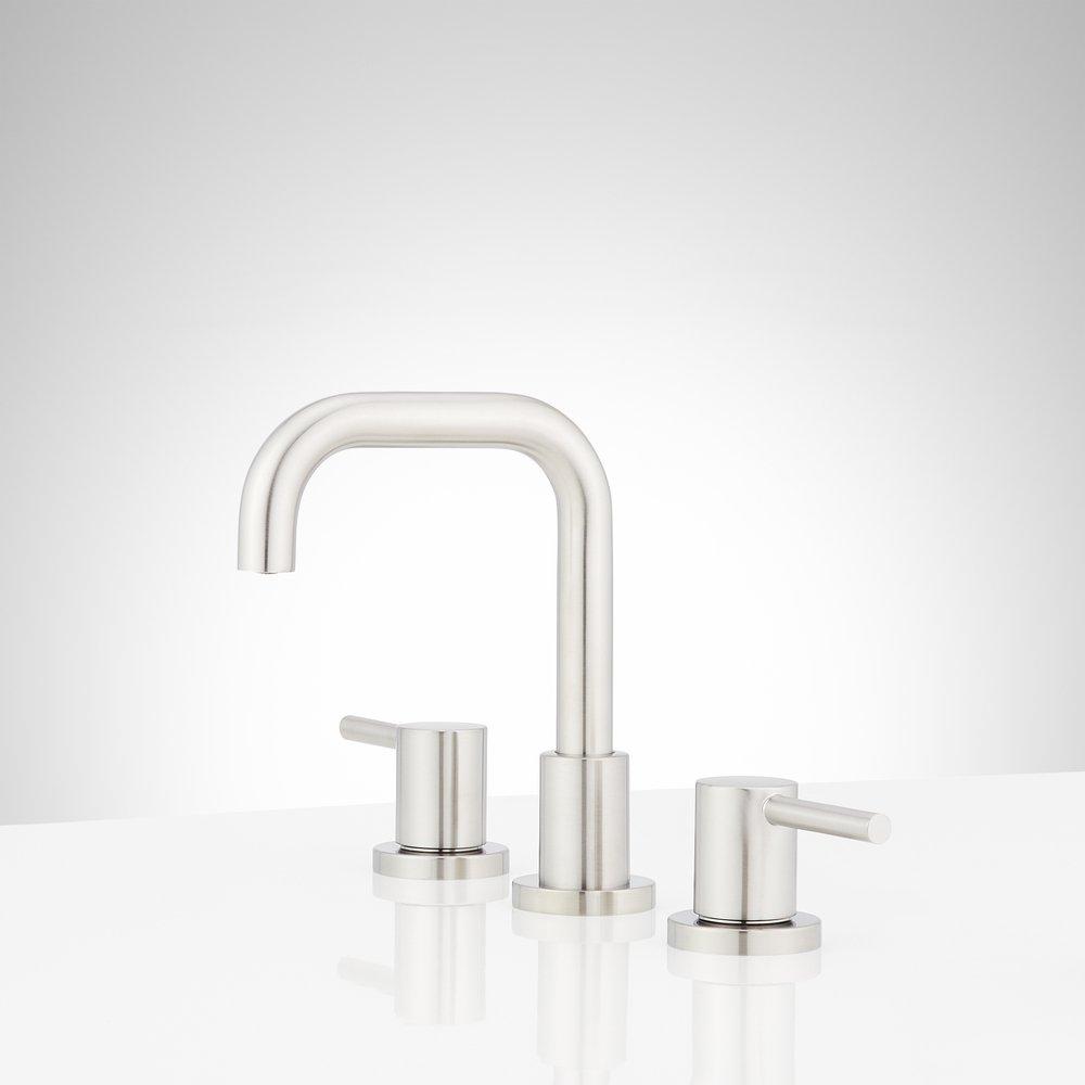 Two Handle Widespread Bathroom Sink Faucet in Brushed Nickel 