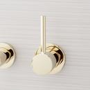 Single Handle Wall Mount Bathroom Sink Faucet in Polished Brass 