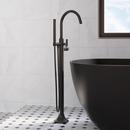 Signature Hardware Matte Black Single Handle Lever Floor Mount Filler 