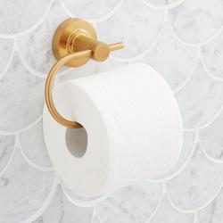 Wall Mount Toilet Tissue Holder in Brushed Gold