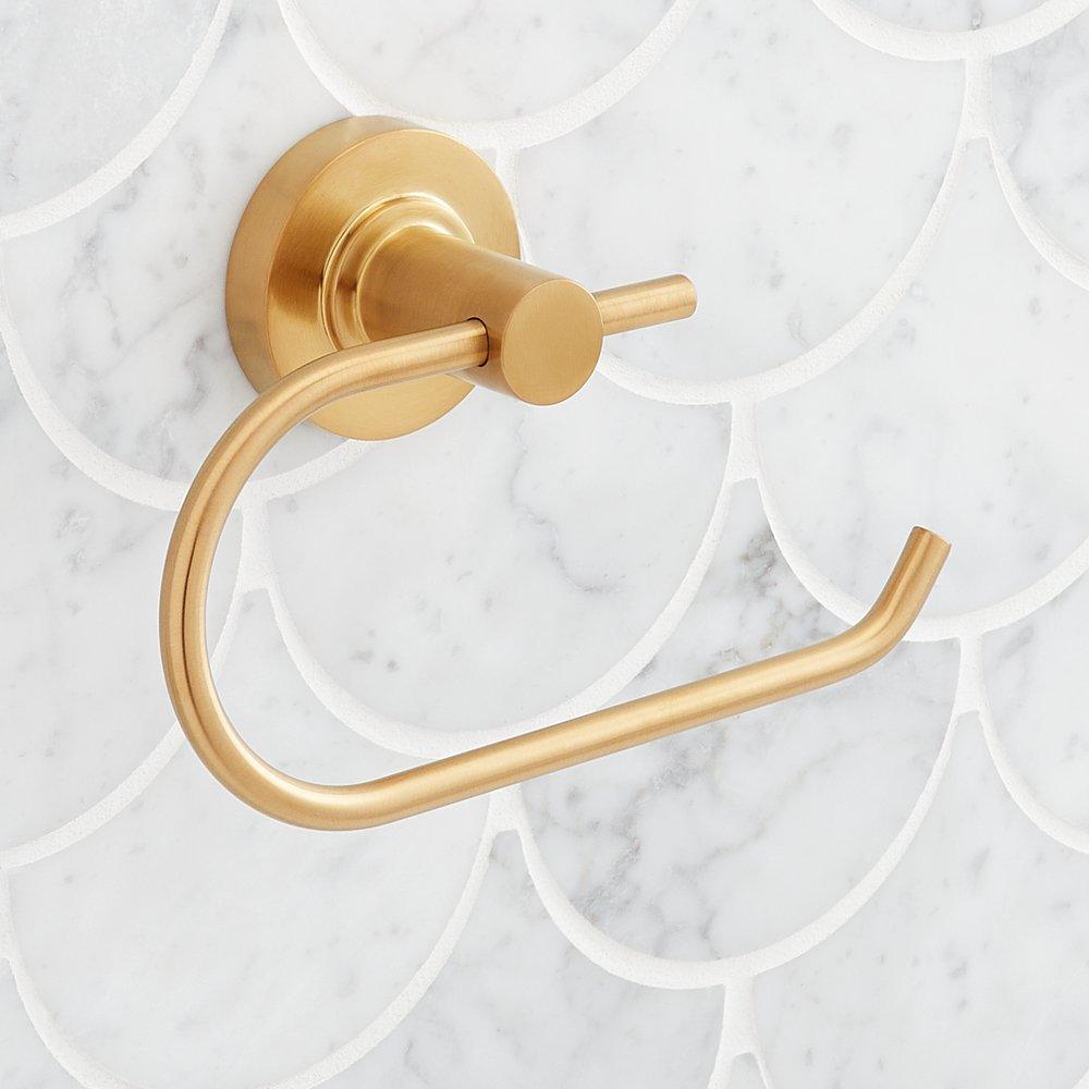 Signature Hardware Brushed Gold Wall Mount Toilet Tissue Holder 