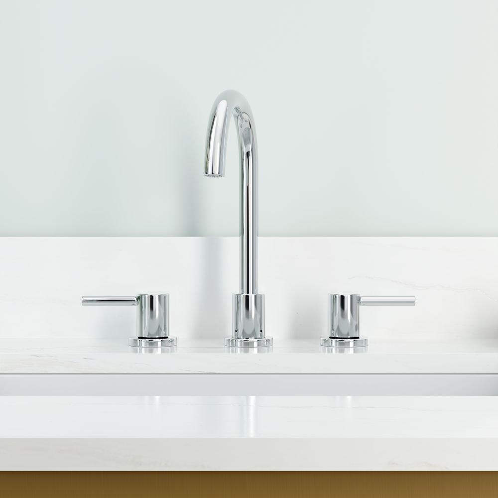 Signature Hardware Chrome Two Handle Widespread Bathroom Sink Faucet 