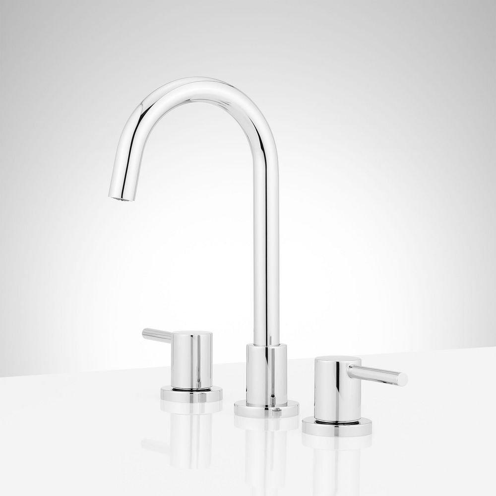 Signature Hardware Chrome Two Handle Widespread Bathroom Sink Faucet 