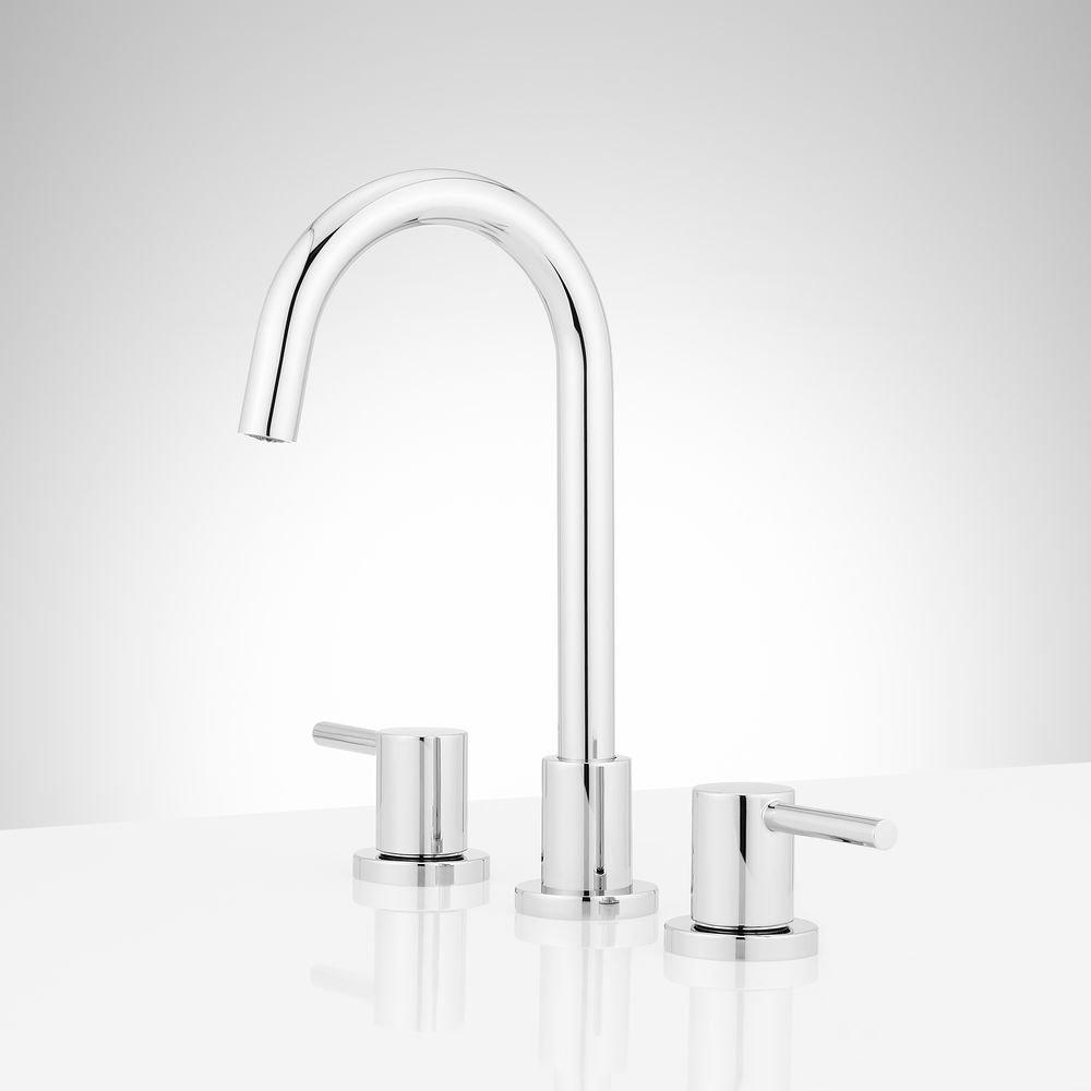 Signature Hardware Chrome Two Handle Widespread Bathroom Sink Faucet 