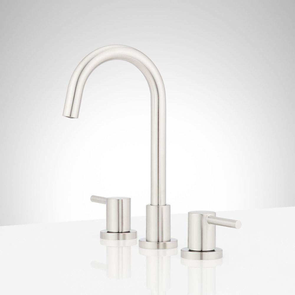 Signature Hardware Chrome Two Handle Widespread Bathroom Sink Faucet 