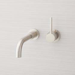 Single Handle Wall Mount Bathroom Sink Faucet in Brushed Nickel