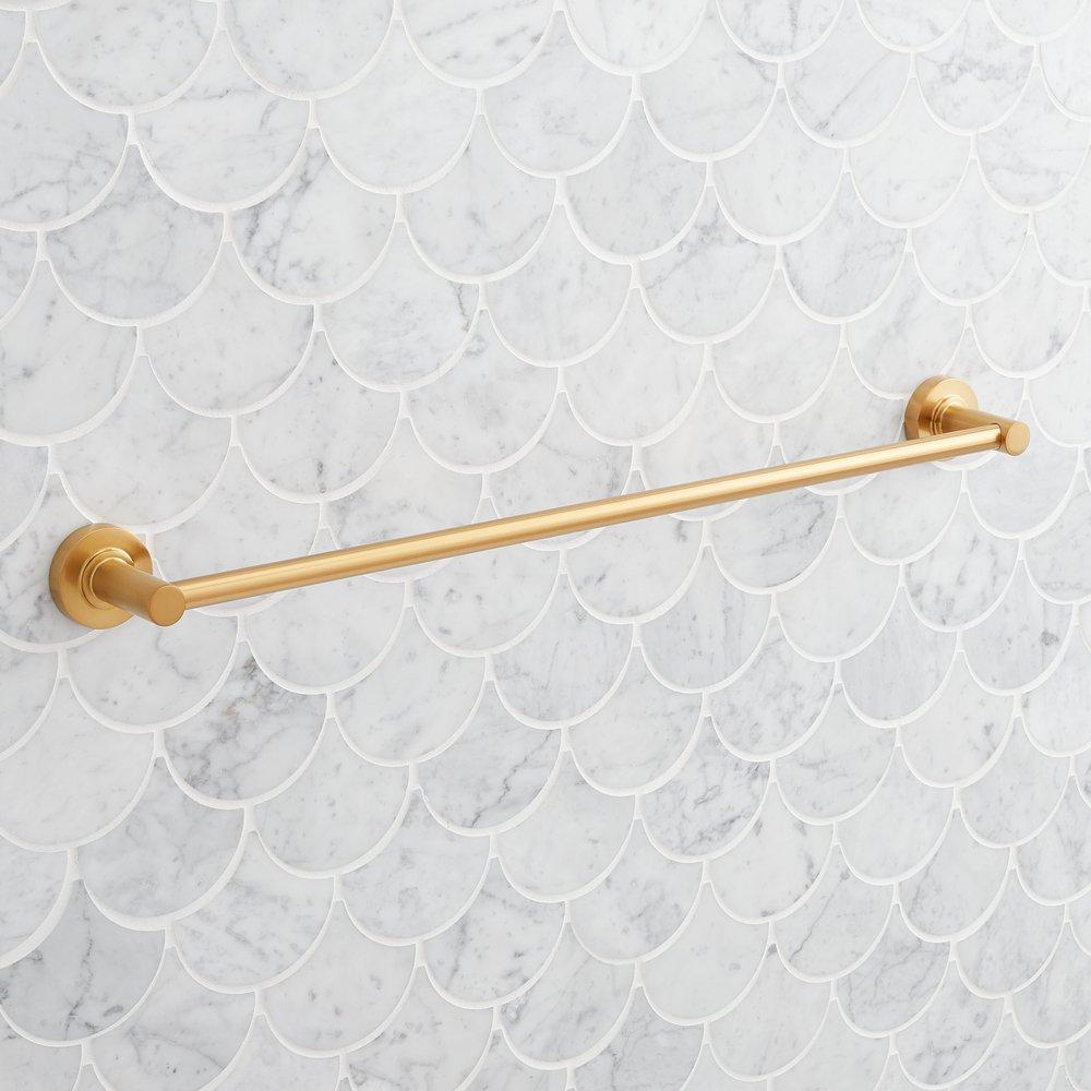 Signature Hardware Brushed Gold 18 in. Towel Bar 