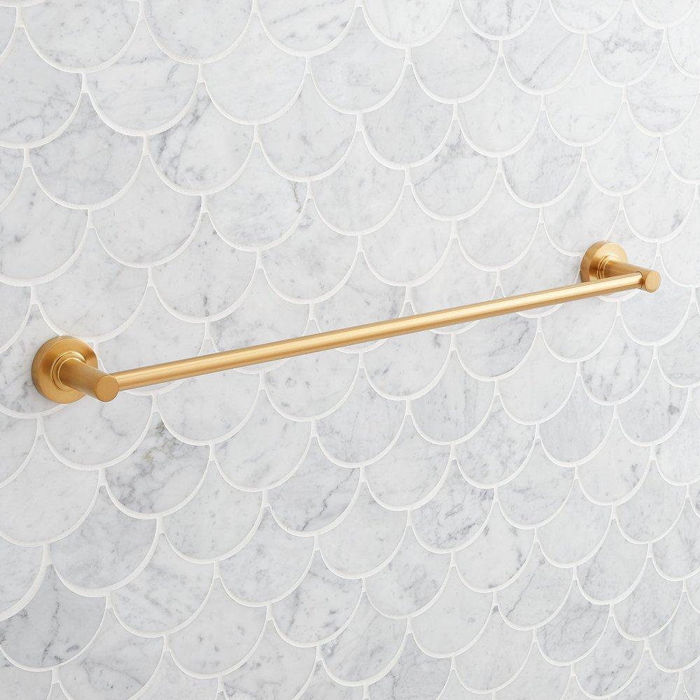 Signature Hardware Brushed Gold 18 in. Towel Bar 