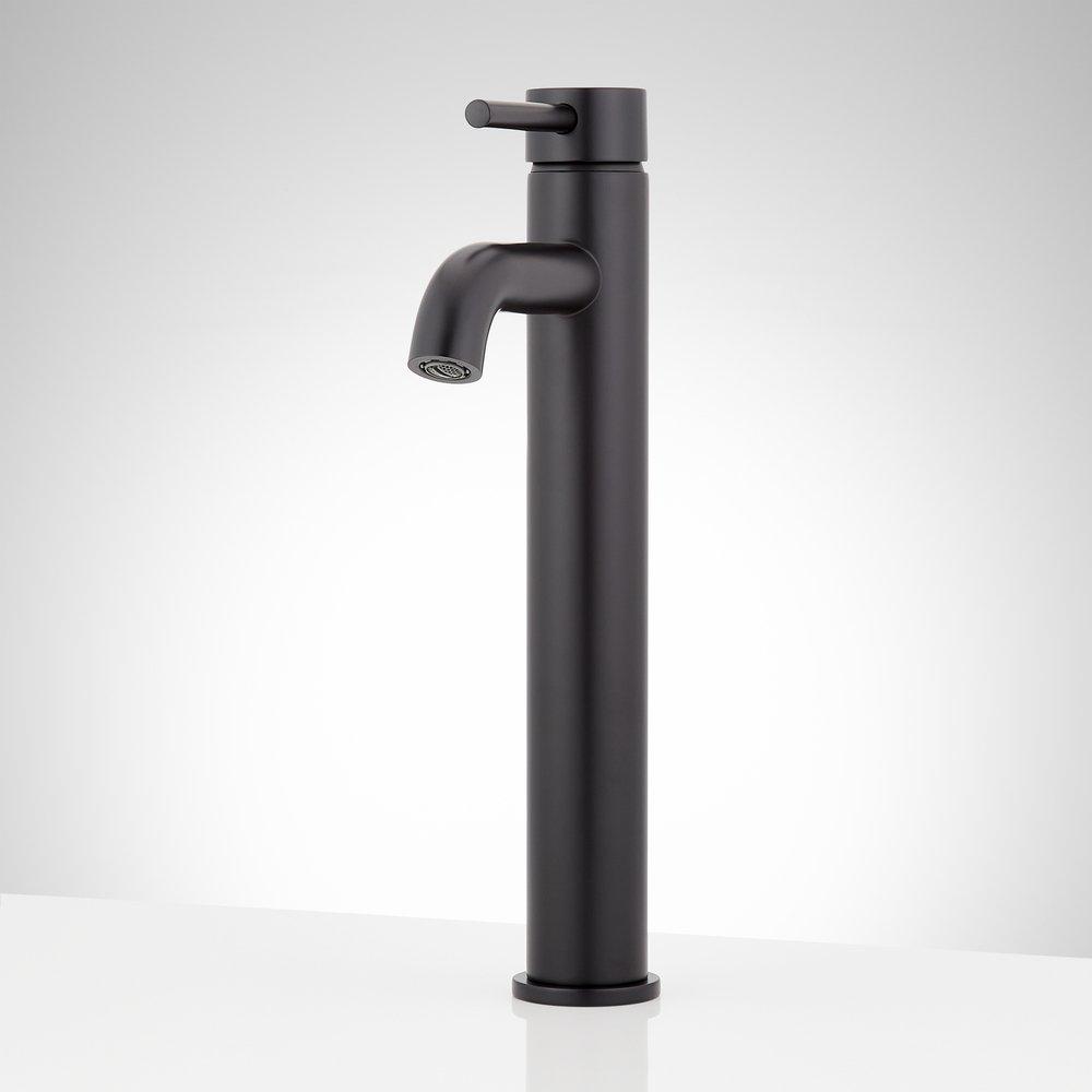 Single Handle Vessel Filler Bathroom Sink Faucet in Matte Black 