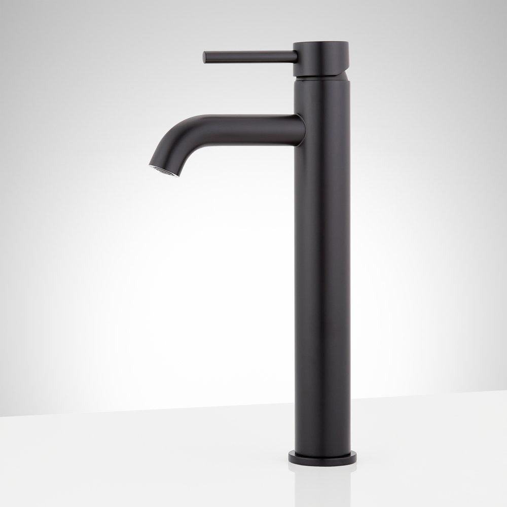 Single Handle Vessel Filler Bathroom Sink Faucet in Matte Black 