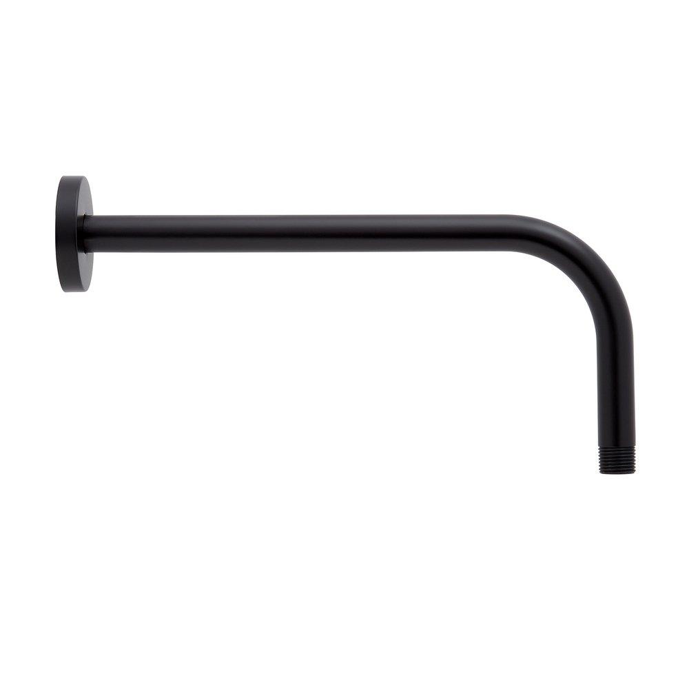 12 3/8 in. Shower Arm for Rain Shower with Escutcheon in Matte Black 